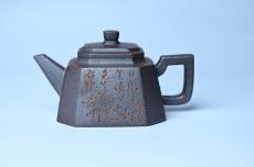 紫砂壶图片:美壶特惠 柴烧八方紫砂壶 茶人醉爱 - 美壶网