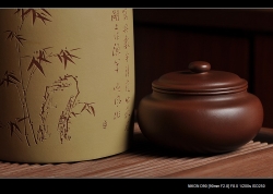 紫砂壶图片：雅致版的茶仓和笔筒 - 美壶网