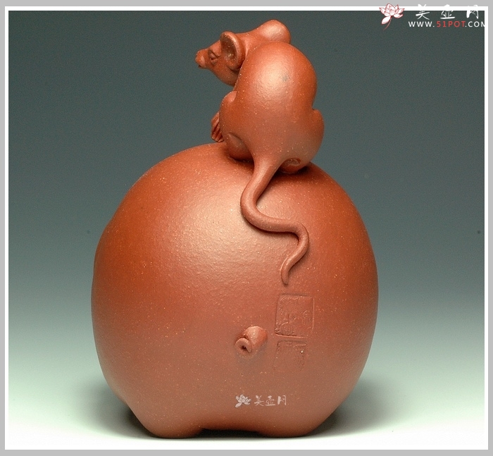 紫砂壶图片：鼠钱系列-鼠钱猪福 - 美壶网