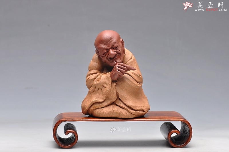 紫砂壶图片：精品学院派 问禅 手工雕塑 优质紫砂料子 仅1件 - 宜兴紫砂壶网
