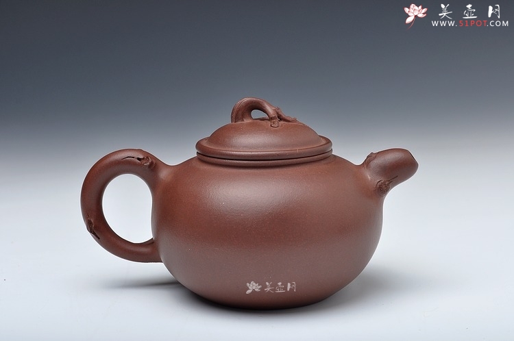 紫砂壶图片：敦厚可人 贴叶细腻 实用好花器 全手硕果 - 宜兴紫砂壶网