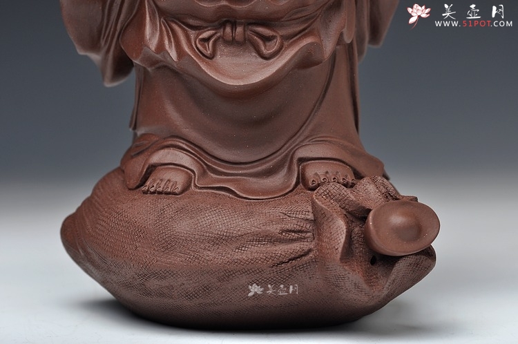 紫砂壶图片：元宝佛 送财平安 形象生动 - 宜兴紫砂壶网