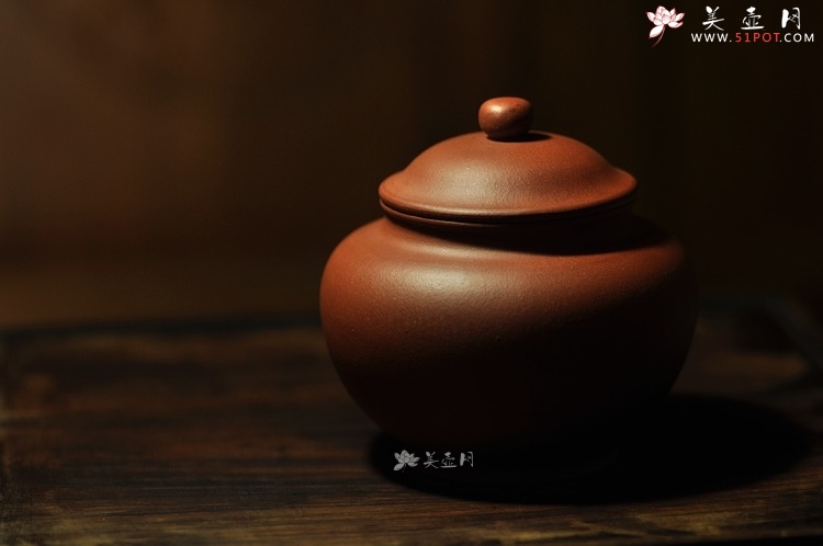 紫砂壶图片：全手茶叶罐 饱满敦厚 年终双节特惠 青水泥 - 美壶网