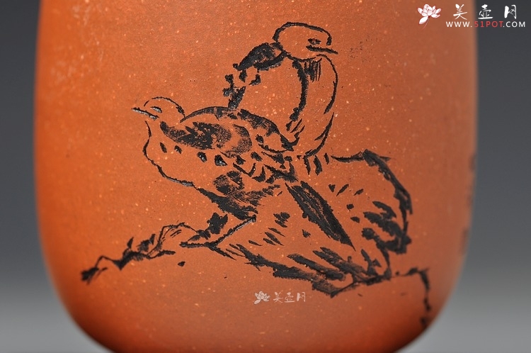 紫砂壶图片：八大风格之 高温小红泥圆亭杯8个 - 美壶网