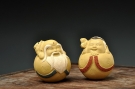 紫砂壶图片:寿公寿婆一对 ~Q的茶宠 - 宜兴紫砂壶网