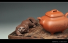 紫砂壶图片:李志刚 御猫 栩栩如生 气势十足 豪华茶宠 - 宜兴紫砂壶网