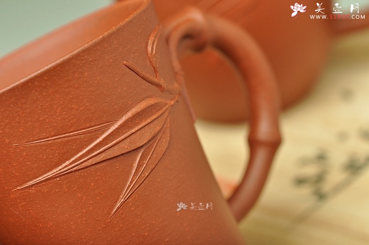 紫砂壶图片：一对竹节杯 和美清风 - 美壶网