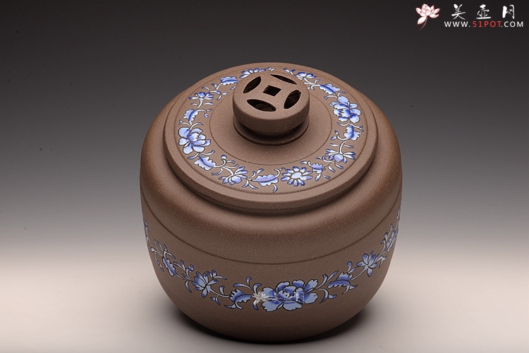 紫砂壶图片：美壶定做 粉彩茶叶罐 浑厚大气 古朴之风 - 美壶网