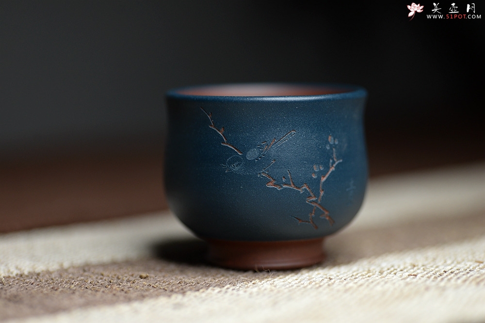 紫砂壶图片：曲峰清韵杯一套 古色古香 雅致 - 美壶网