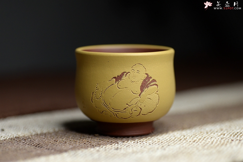 紫砂壶图片：曲峰清韵杯一套 古色古香 雅致 - 美壶网
