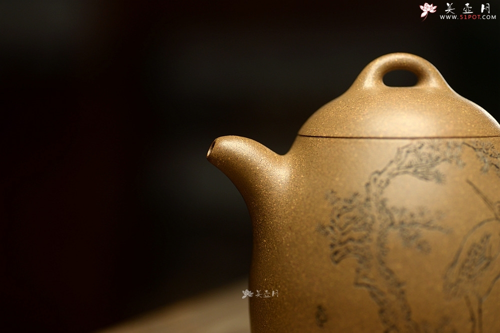 紫砂壶图片：张听刚装饰 朴素敦厚 大气 全手大秦权 高寿仙鹤 - 宜兴紫砂壶网