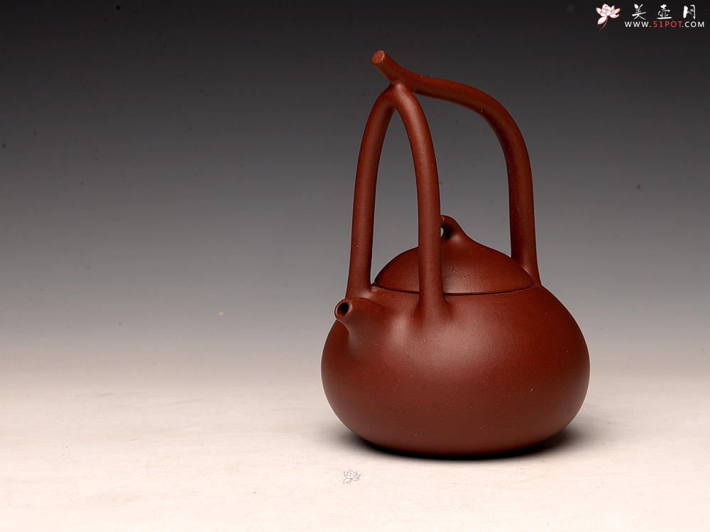 紫砂壶图片：张悦全手工新品 匏瓜提梁 颇有难度 精美之作  - 宜兴紫砂壶网