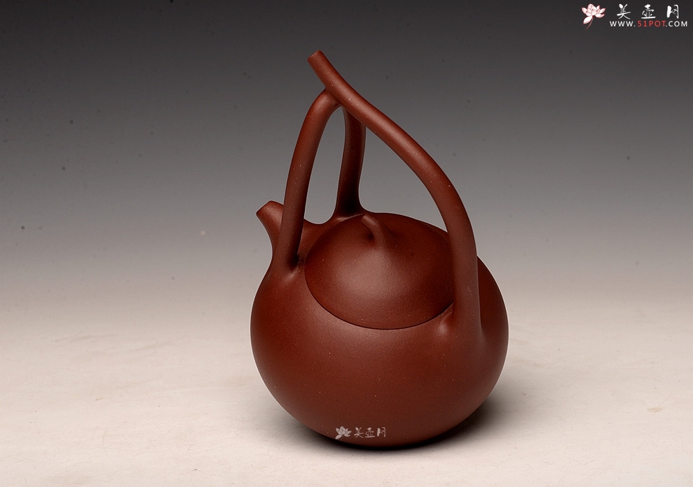 紫砂壶图片：张悦全手工新品 匏瓜提梁 颇有难度 精美之作  - 宜兴紫砂壶网