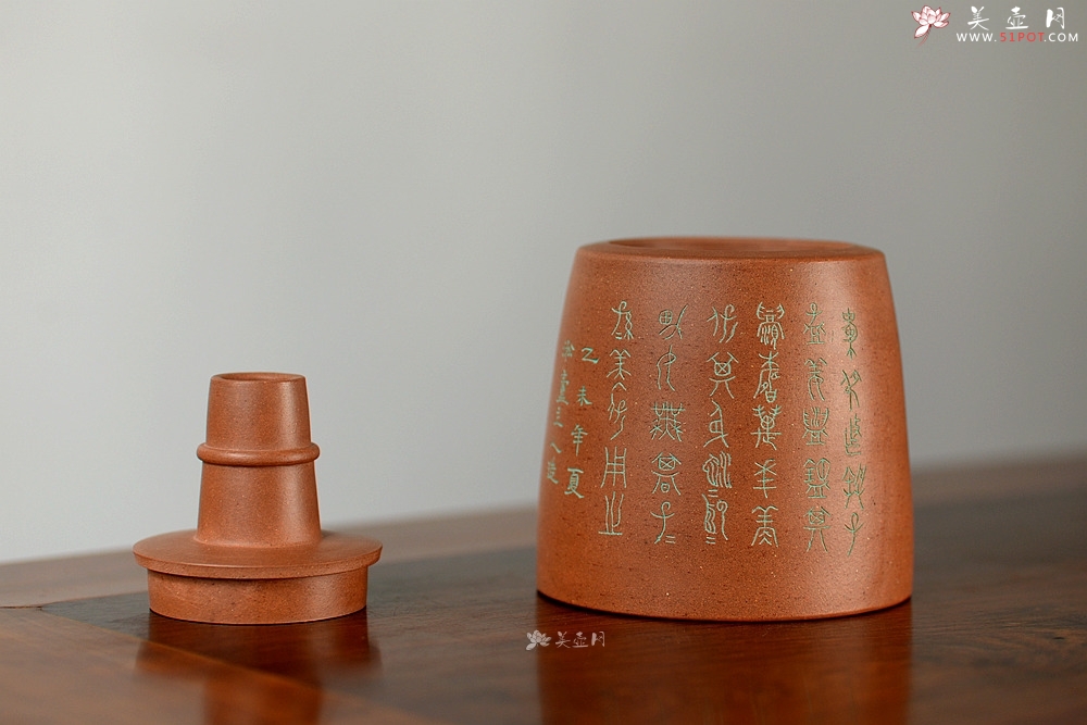 紫砂壶图片：淞庐全手作品 茶叶罐 造型新颖 雅致文气 - 美壶网