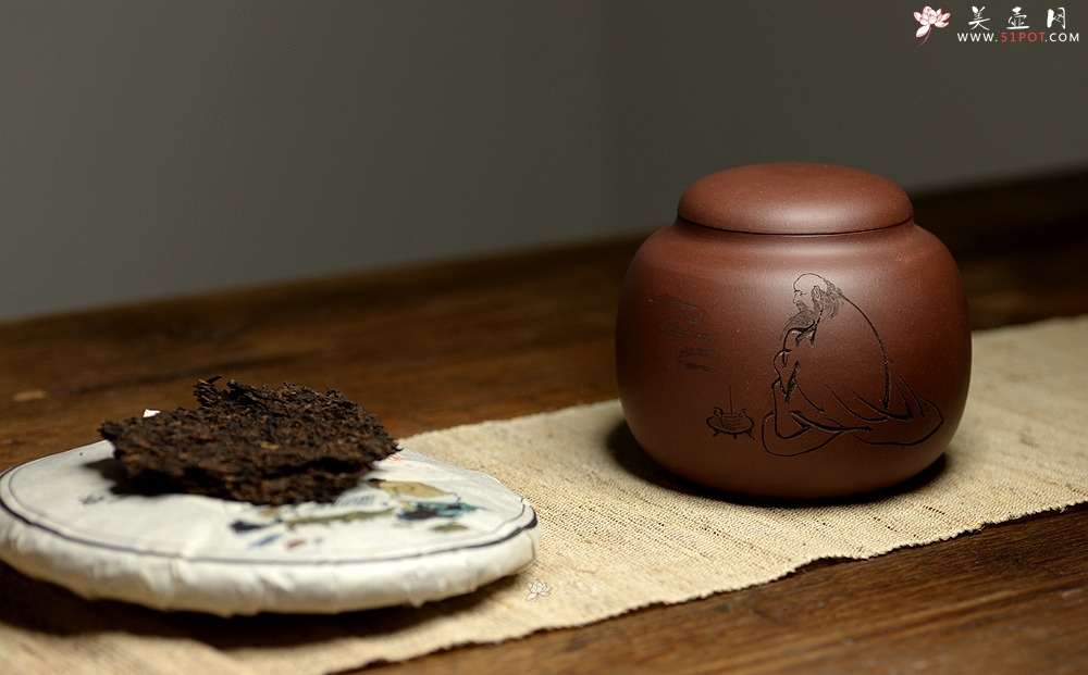 紫砂壶图片：紫泥  茄段茶叶罐 - 美壶网
