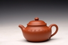 紫砂壶图片：敦厚耐品  大莲子 精品朱泥 传统实用器型 知秋双刀装饰 - 宜兴紫砂壶网