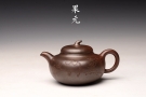 紫砂壶图片:沈秋伟经典作品 气窑窑变 高路精刻 传统全手工 线条舒畅 果元 - 宜兴紫砂壶网