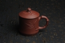紫砂壶图片：美杯特惠 年底特惠 年货 做工精致竹节竹叶盖杯 - 宜兴紫砂壶网