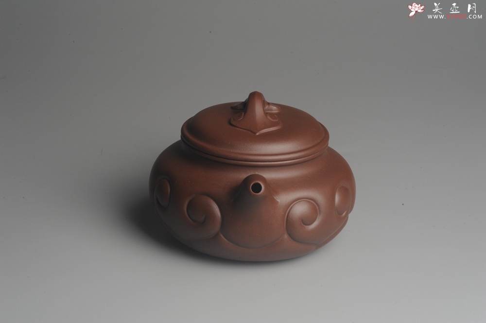 紫砂壶图片：美壶特惠 优质紫泥 精工仿古如意 茶人醉爱 - 宜兴紫砂壶网
