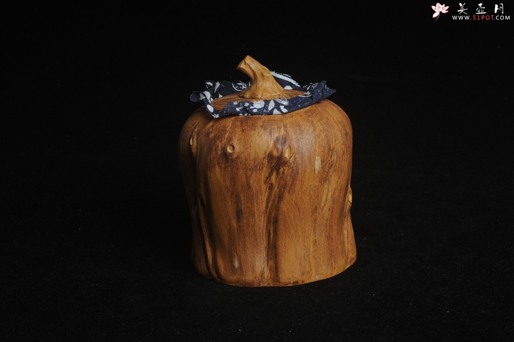 紫砂壶图片：特惠文气树桩茶叶罐 - 美壶网