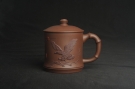 紫砂壶图片:美杯特惠 精致竹段盖杯 紫砂杯茶杯 大鹏展翅 - 宜兴紫砂壶网