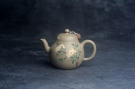 紫砂壶图片:美壶特惠优质本山绿泥泥绘玉簪花梨形 - 宜兴紫砂壶网