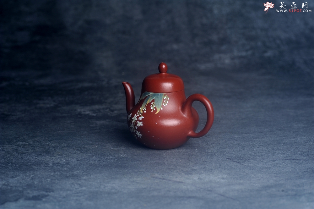 紫砂壶图片：美壶特惠 朱泥梨形壶 工夫茶具  茶人醉爱 - 美壶网