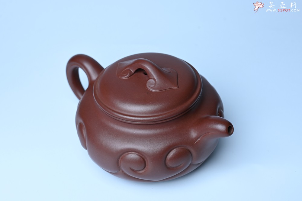 紫砂壶图片：美壶特惠 精致紫泥仿古如意壶 茶人醉爱 - 宜兴紫砂壶网
