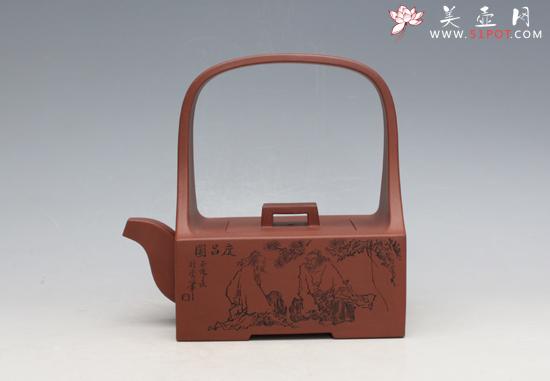 紫砂壶图片：玉带提梁 - 宜兴紫砂壶网
