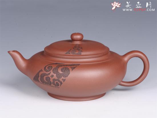 紫砂壶图片：八卦扁樱 - 宜兴紫砂壶网