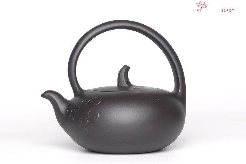 紫砂壶图片：水浪提梁 - 宜兴紫砂壶网