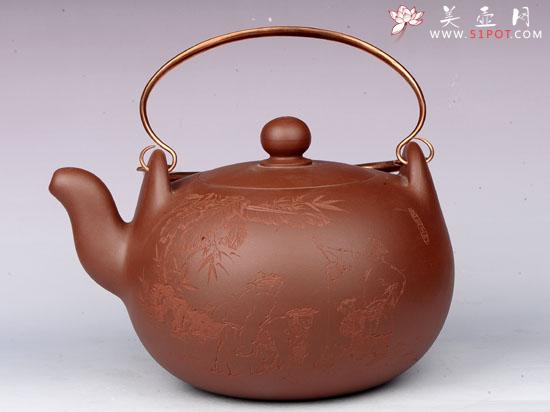 紫砂壶图片：龙珠提梁 - 宜兴紫砂壶网