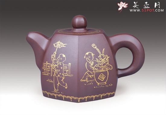 紫砂壶图片：铜六方 - 宜兴紫砂壶网
