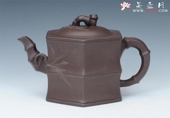 紫砂壶图片：六方竹节 - 宜兴紫砂壶网