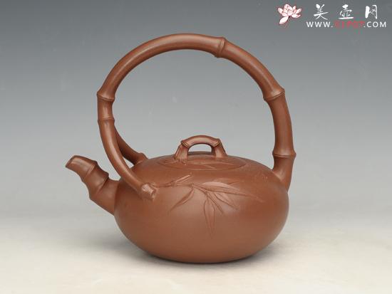 紫砂壶图片：顺竹提梁 - 宜兴紫砂壶网