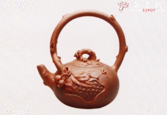 紫砂壶图片：石榴提梁 - 宜兴紫砂壶网