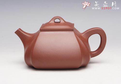 紫砂壶图片：四方抽角石瓢 - 宜兴紫砂壶网