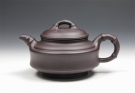 紫砂壶图片:【双线竹鼓】450cc 本山原矿紫茄泥 - 宜兴紫砂壶网