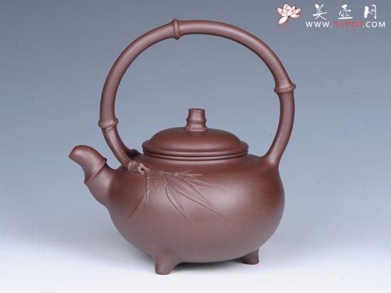紫砂壶图片：智竹提梁 - 宜兴紫砂壶网