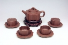 紫砂壶图片：四方菱花茶具 - 宜兴紫砂壶网