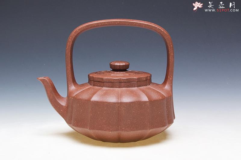 紫砂壶图片：菱花提梁 - 宜兴紫砂壶网