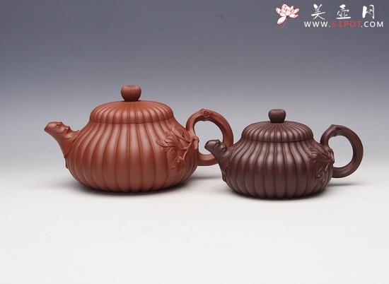 紫砂壶图片：菊花组合壶 - 宜兴紫砂壶网