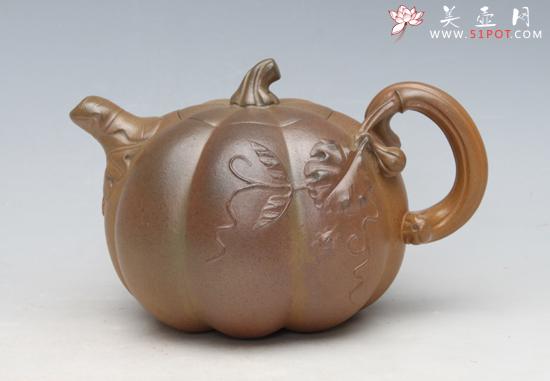 紫砂壶图片：南瓜壶350CC - 宜兴紫砂壶网