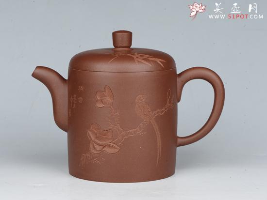 紫砂壶图片：锦杯 容量：400cc  泥料：紫泥 - 宜兴紫砂壶网