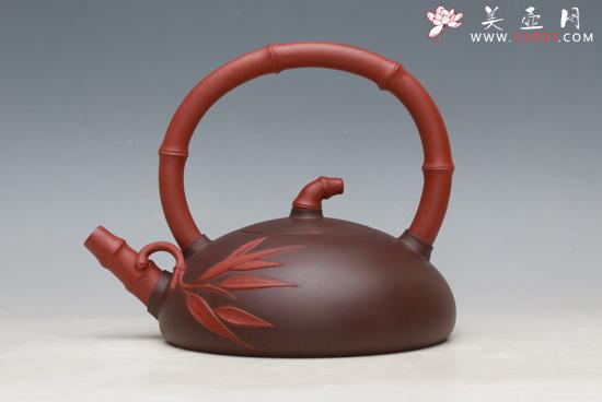 紫砂壶图片：双色提梁 - 宜兴紫砂壶网