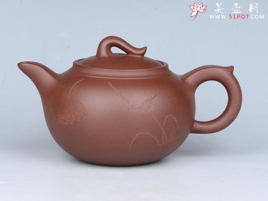 紫砂壶图片：飞翔 容量：200cc  泥料：紫泥 - 宜兴紫砂壶网