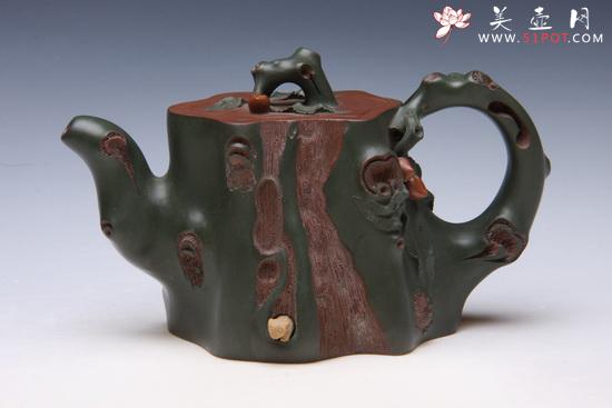 紫砂壶图片：双色松鼠梅庄壶 - 宜兴紫砂壶网