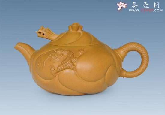 紫砂壶图片：鱼化龙1 - 宜兴紫砂壶网