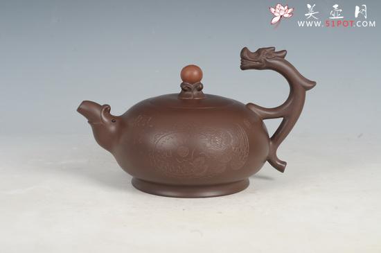 紫砂壶图片：龙凤壶 - 宜兴紫砂壶网