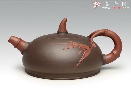 紫砂壶图片：半月竹芽 拷贝 - 宜兴紫砂壶网